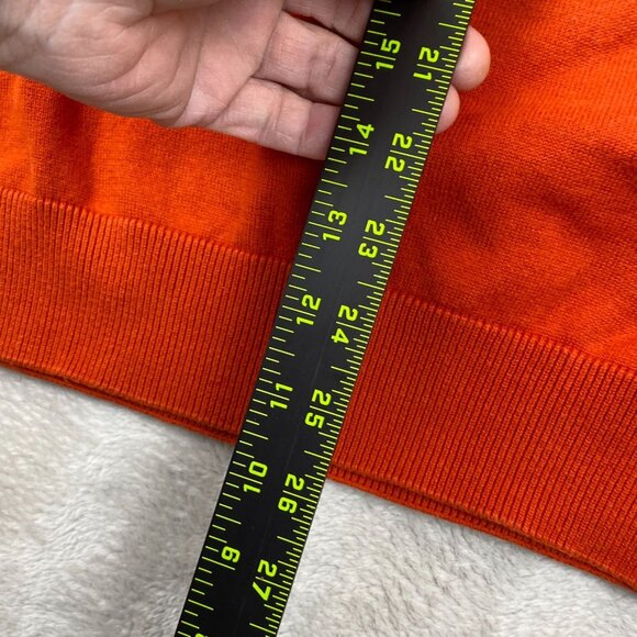 Old Navy Mens Sweater Large Pullover V-Neck Cotton Blend Orange V-Neck Knit - Picture 3 of 9